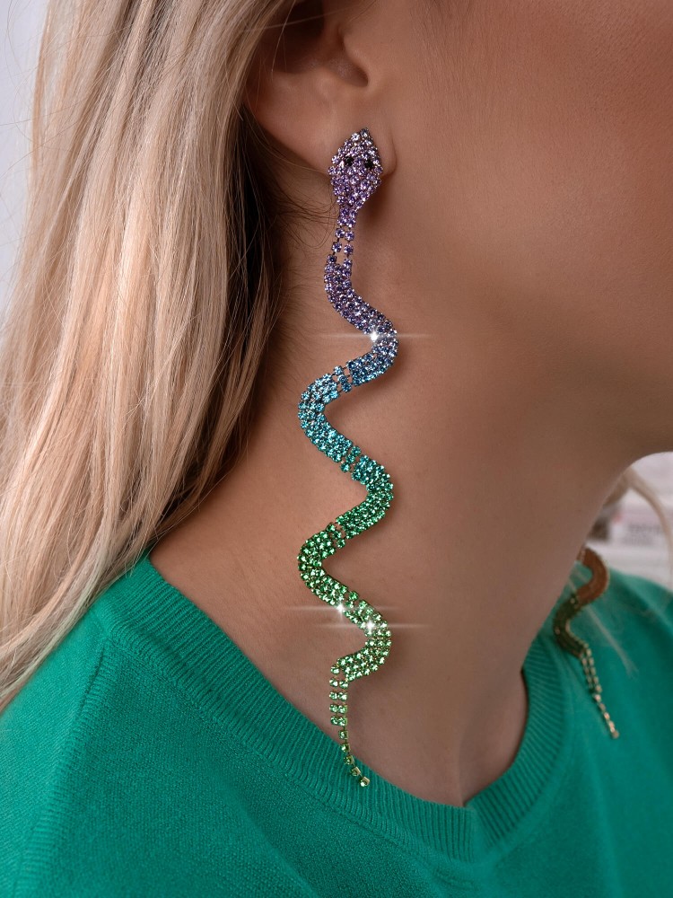 SWIRLY SNAKE EARRINGS – SILVER 11cm. - sixpann.gr