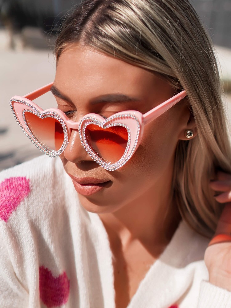 HEARTY PINK STRASS SUNNIES