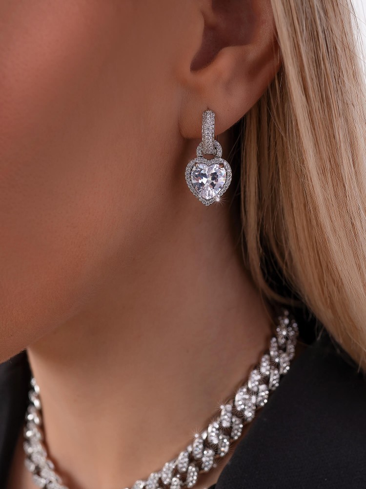 ENIA SILVER STRASS EARRINGS