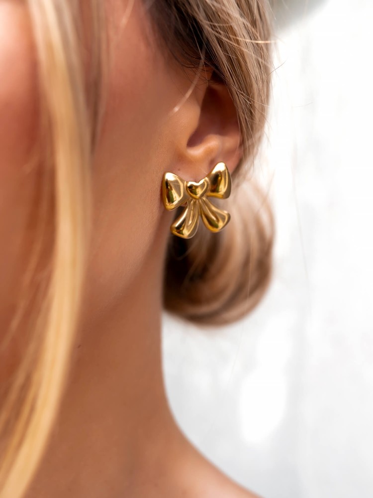 GOLD EARRINGS -BOWS