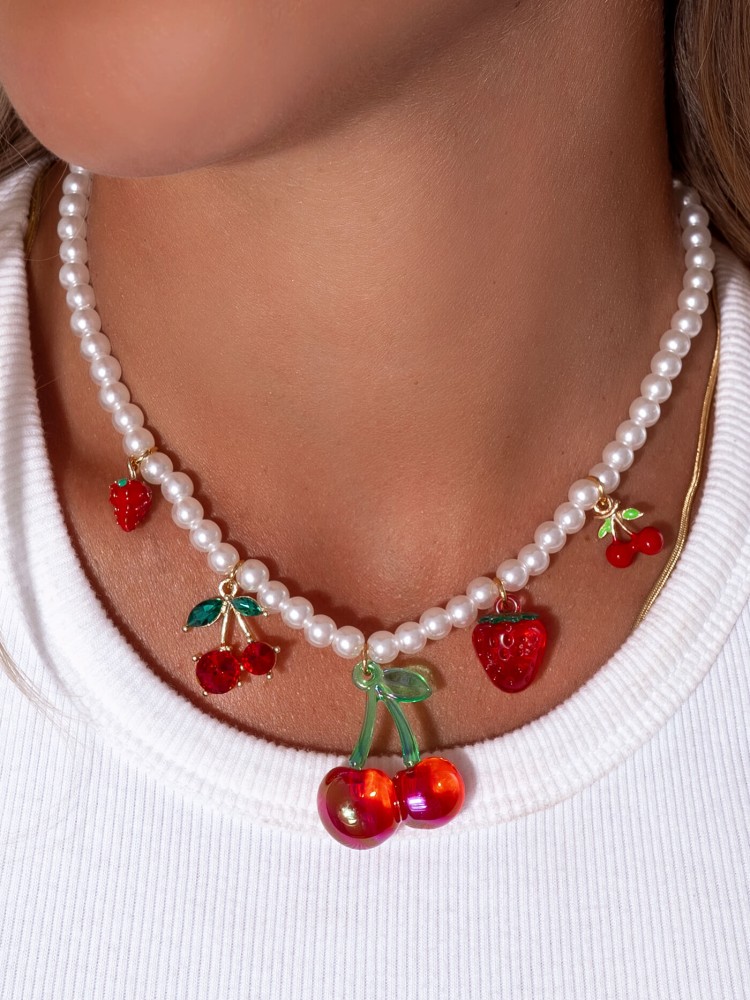 NECKLACE WITH PEARLS AND...