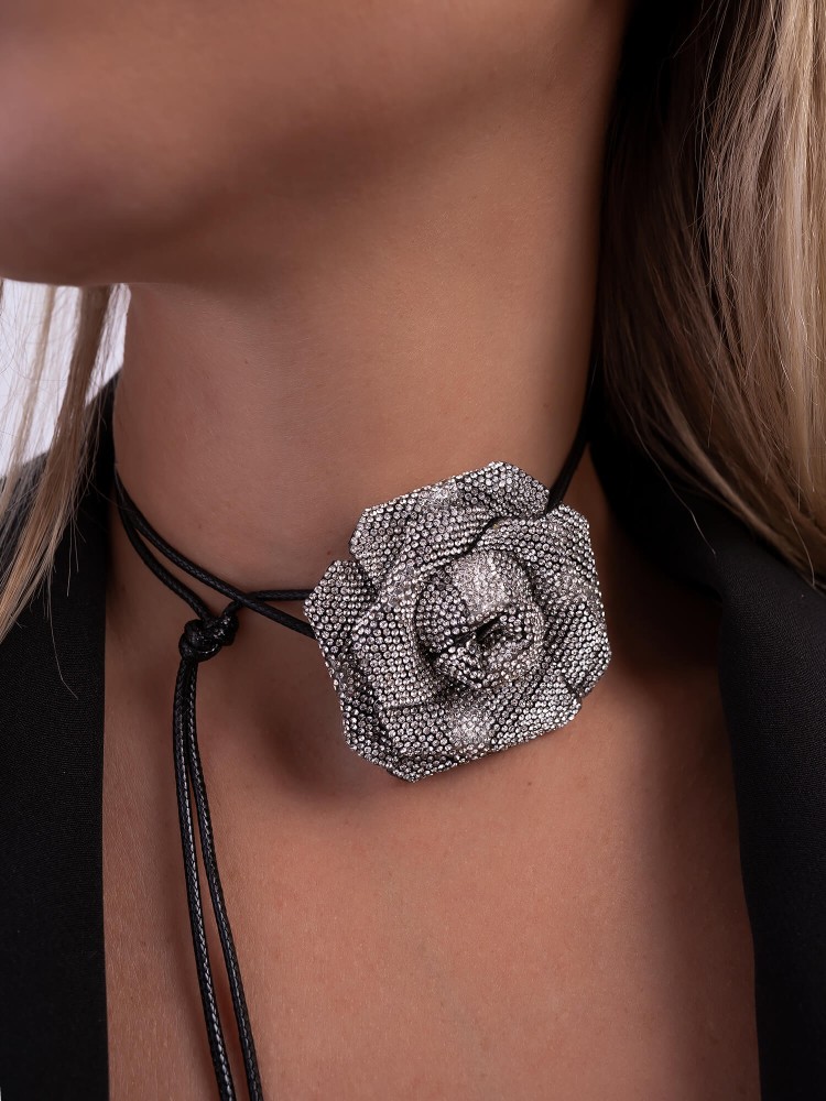 BLACK STRASS CHOKER  - ROSAS