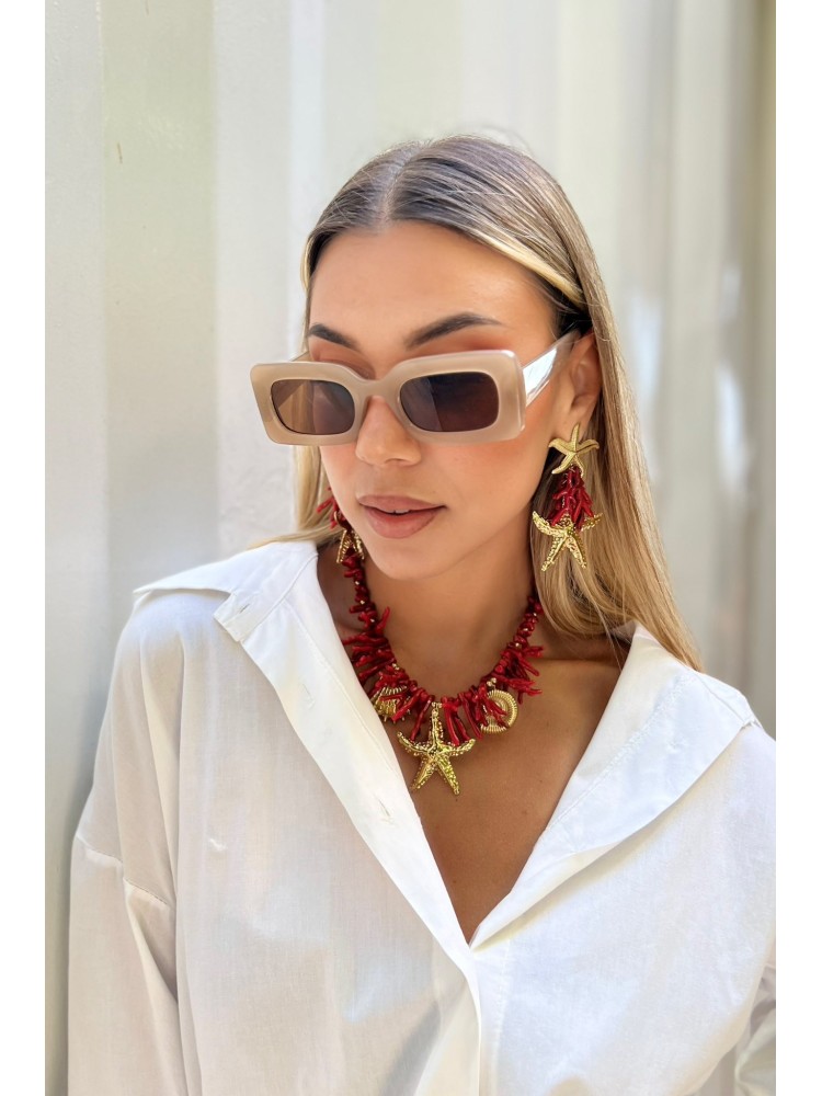 ANNAKEY PALM NUDE SUNGLASSES