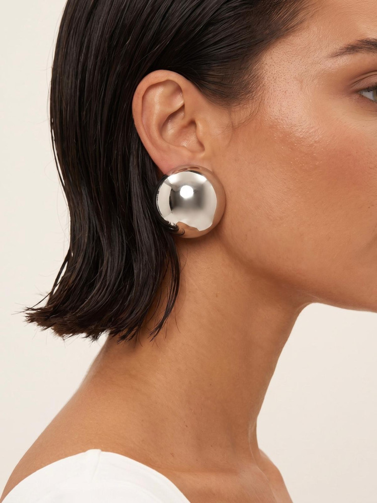 SILVER EARRINGS -BUTTONS